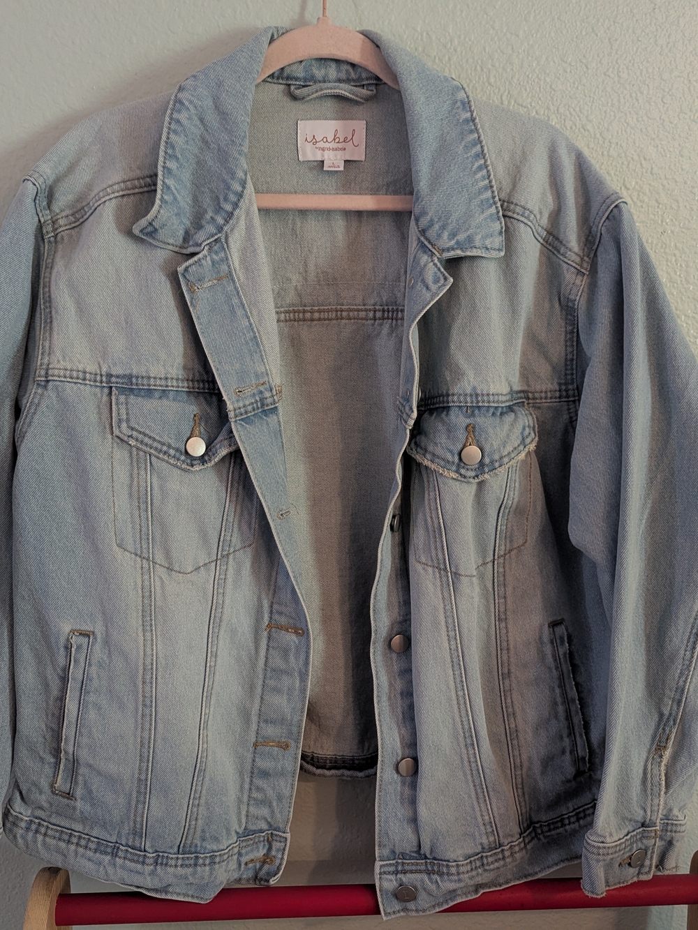 Isabel Light Wash Denim Jacket - Pale Blue